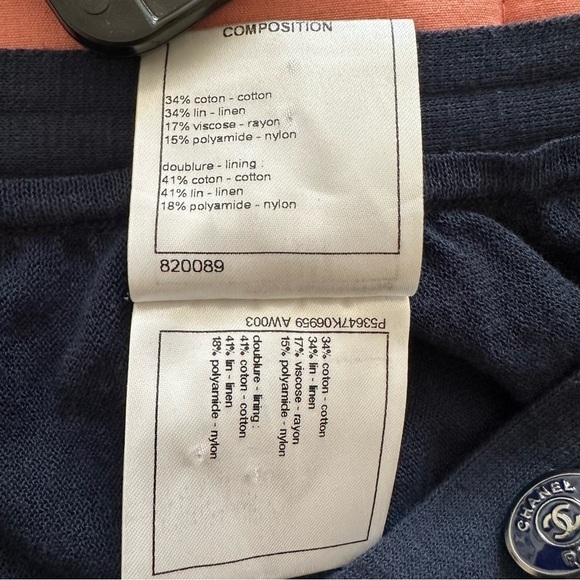 Chanel Navy Blue Jacquard A Line Midi Skirt - Picture 13 of 14